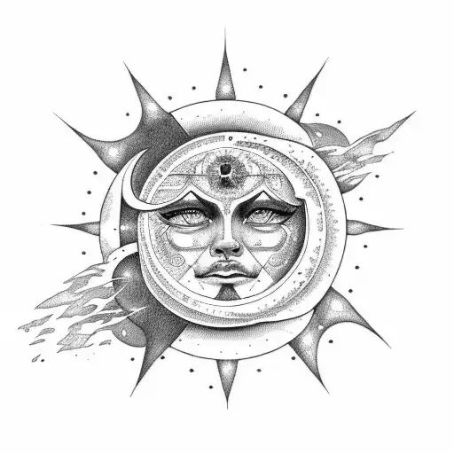 Sun And Moon In Malinconic Style