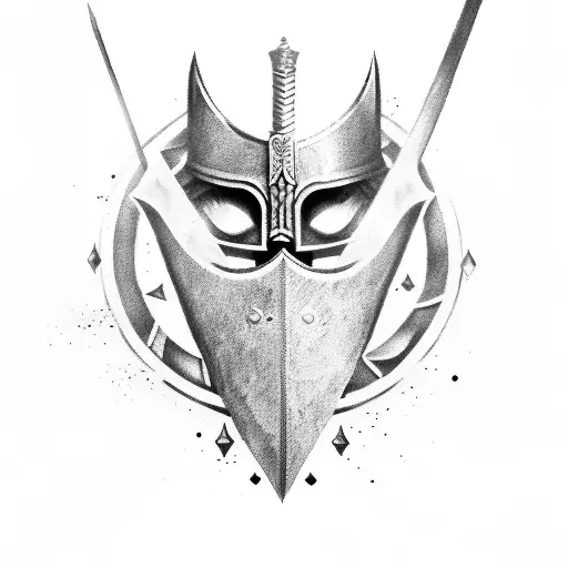 Warrior With Sword Looking For The Enemies