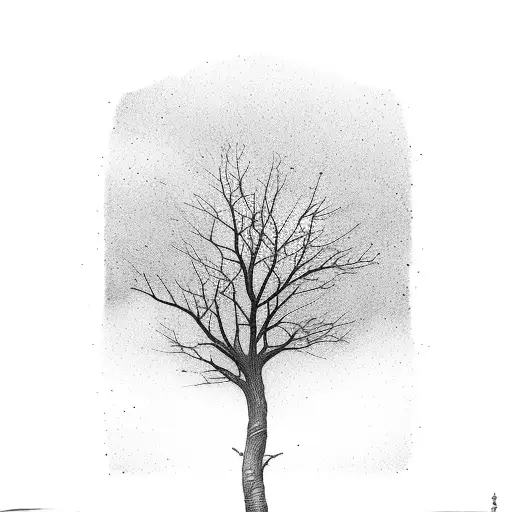 Bare Tree Darkness Street Light