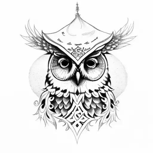 An Owl With A Fleur-de-lis