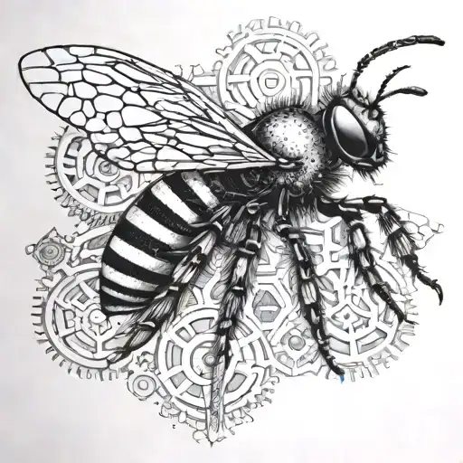A Geometric Bee Design With Gears And Mechanical Elements Incorporated