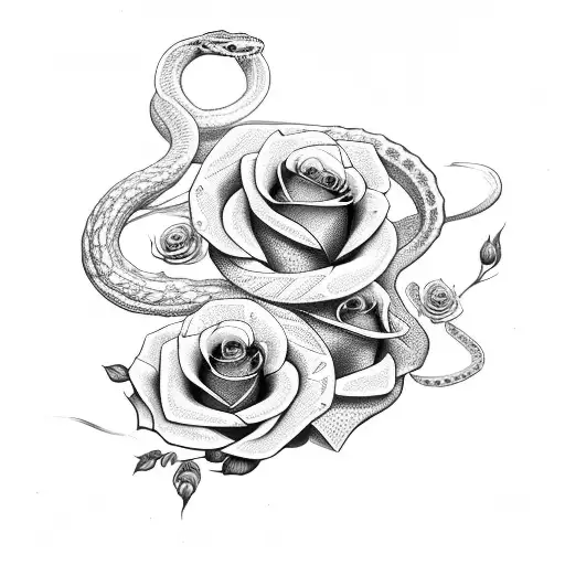 Snake With Roses