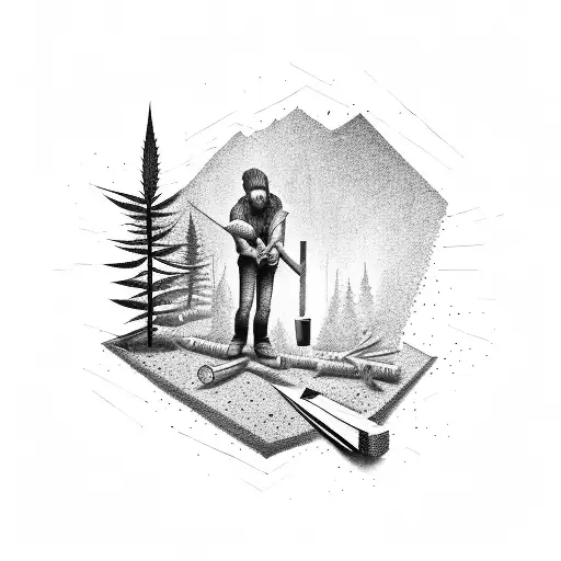 Lumber Jack Cutting A Marijuana Plant