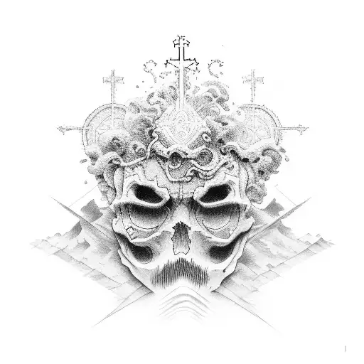 Cross With Wave And Semicolon