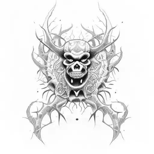 Sad Demon Covered In Thorns