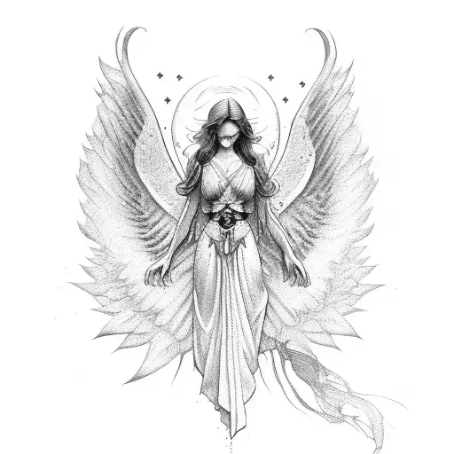 Angel Rising From The Sky