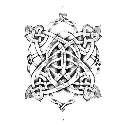 A Celtic Knot Design Incorporating Elements Of Nature And Reiki Symbols