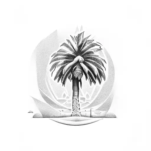 Palm Tree In Cicle