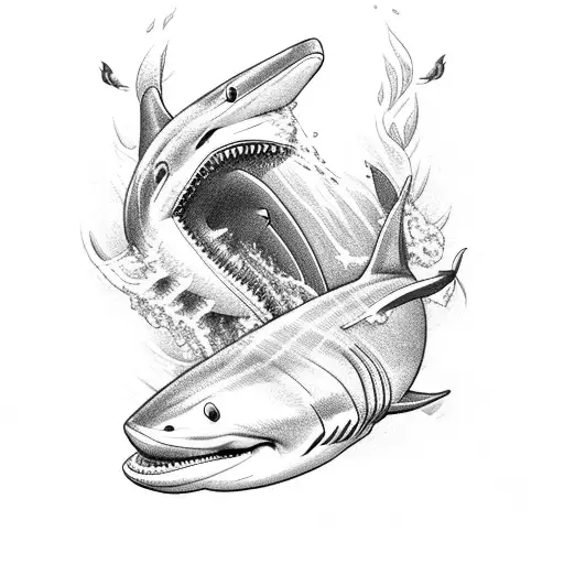 Shark Dolphin Cherry Bloosoms Flowers