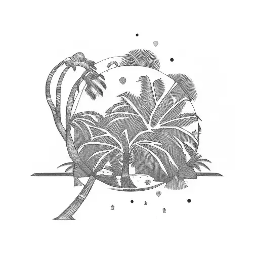 Monkey Relaxing Underneath Palm Tree