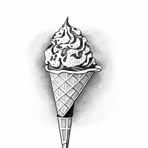 A Bad Girl Who Eats An Ice Cream Cone