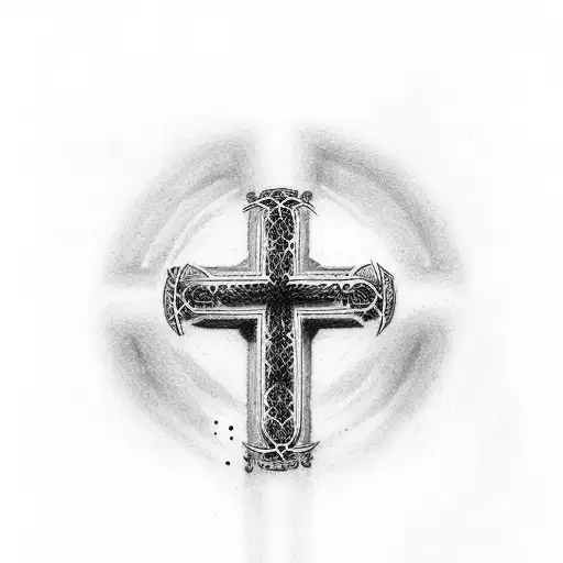 Christian Cross With 2 Letters A