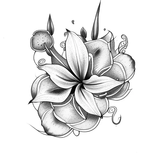 Lily And Hibiscius Flowers Vines And Flowers Womens