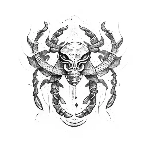 Scorpio Tattoo With Solid Arm Band