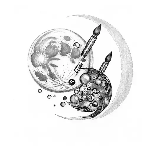 Moon Flowers With Bullets Smoke And Lipstick