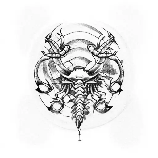 Scorpio Sign Tattoo With Solid Arm Band