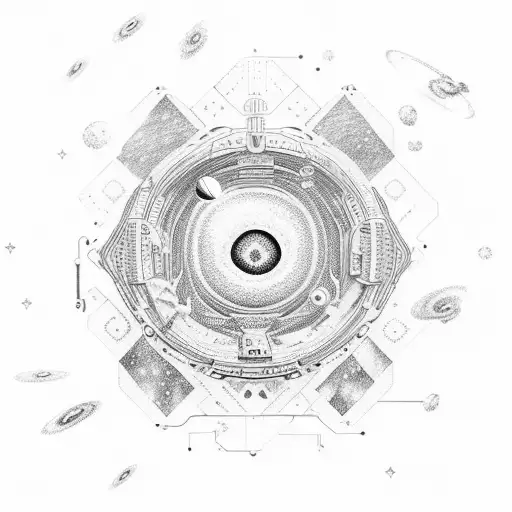 Astronaut Exploring A Galaxy Made Of Intricate Fiber Optic Patterns