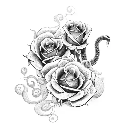 Snake With Roses