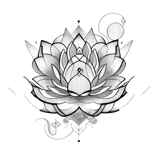 Lotus Flower With Geometric