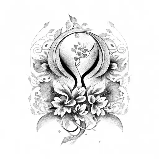 Vertical Vine With Many Types Of Flowers