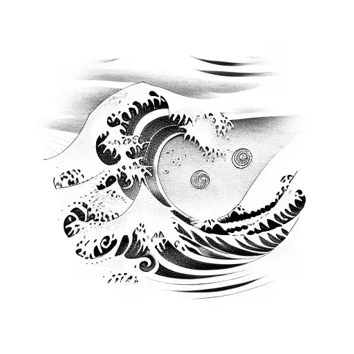 Japanese Wave With A Samurai