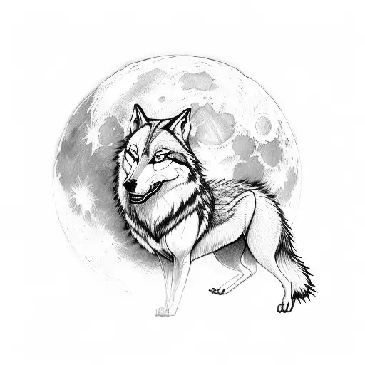 A Wolf Howling At The Moon With Subtle Bts References Hidden In The Background