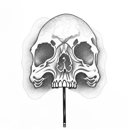 Cowboy Skull With Poncho Smoking Cigarette