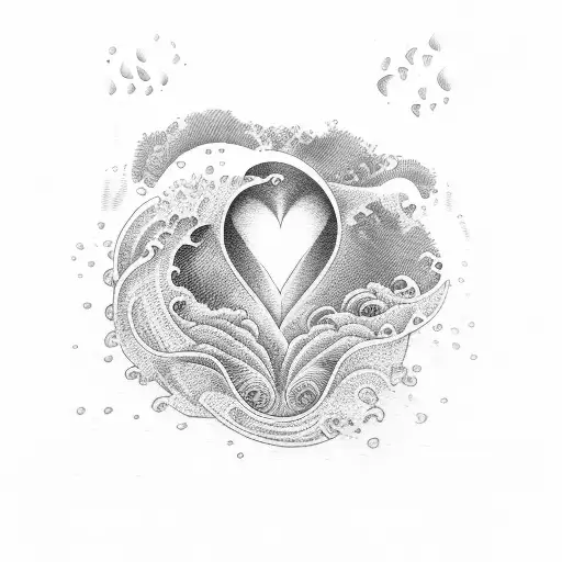 Ocean Wave Aubergine Heart