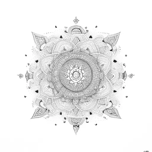 A Detailed Mandala Design With The Word 'Saadhu' Subtly Integrated Into The Pattern