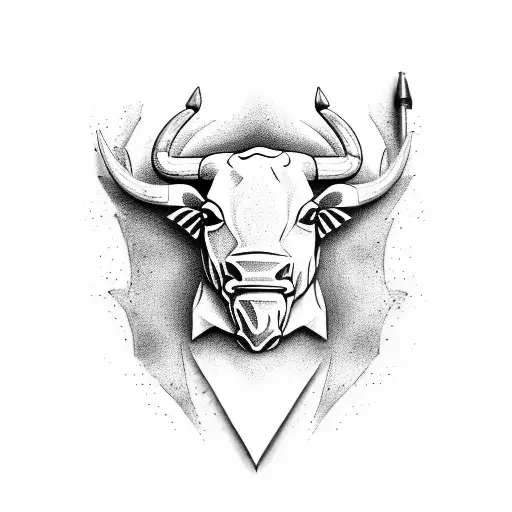 Bucking Bull With Leather Work Around It