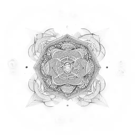 An Intricate Mandala Design Incorporating Elements Of Techno Music And Freedom Symbols