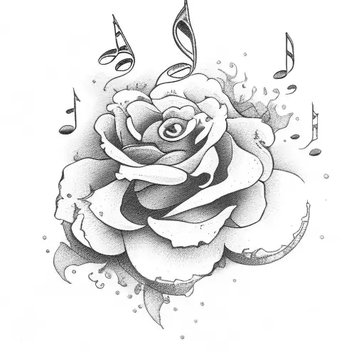 Music With Flower And Sea