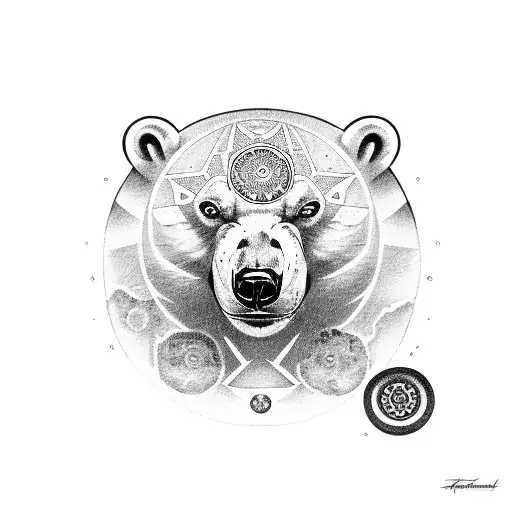 Polar Bear Hamsa With Sharingan