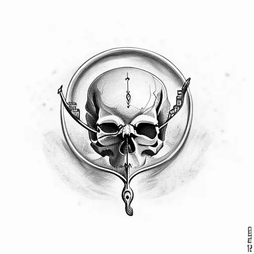 Half Skull With A Treble Clef