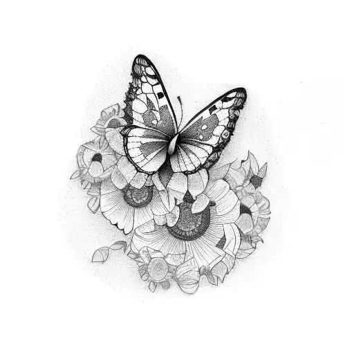 New River Gorge Bridge With Flowers And Butterflies