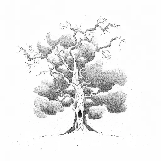 Tree Struck By Lightning Dead On One Side Alive On The Other