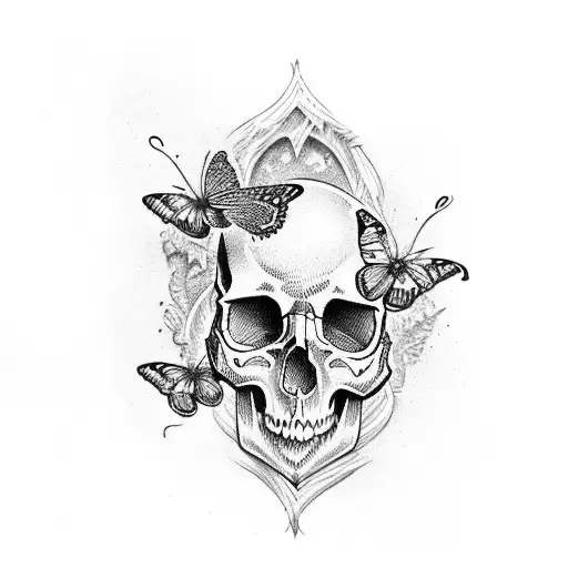 Skull Hidden In A Butterfly