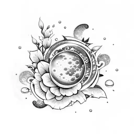 Moon And Flowers And Pearls