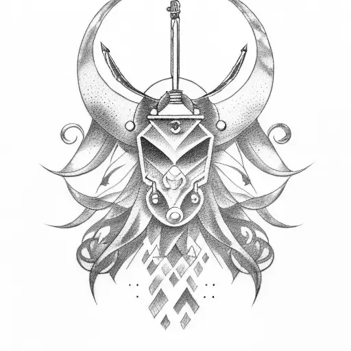 Minimalist Tattoo Mixing Sagittarius And Pisces