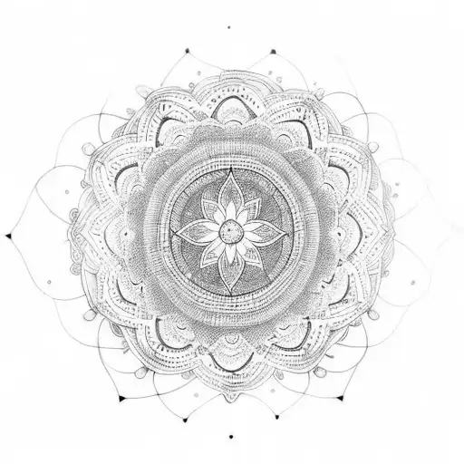 A Mandala Design Representing The Infinite Connection Between A Mother And Daughter