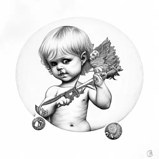 Cherub Holding A Match