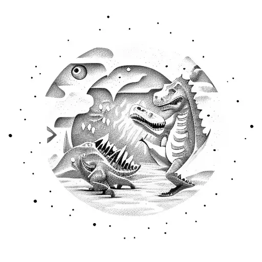 Dinosaurs And Planets Coming Out Of An Open Book