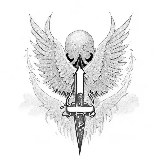 Letter L Hidden Behind Number 4 With Angel Wings And A Single Pop Corn