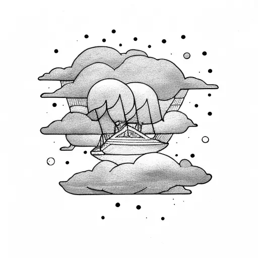 Storm Sea Clouds Sun Paper Boat