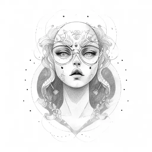 Antique Frame With Womans Portrait