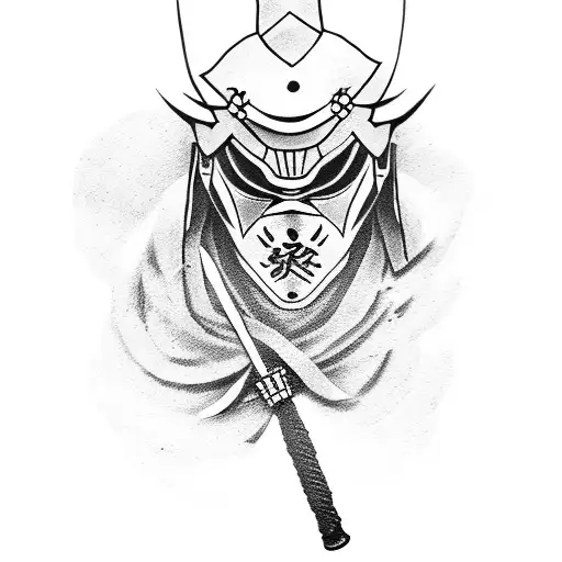 Masked Samurai Leading An Army