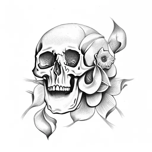 Flowers Sprouting From A Skull