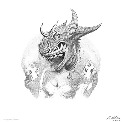 A Gini Holding A Bag Of Money With A Devilish Grin