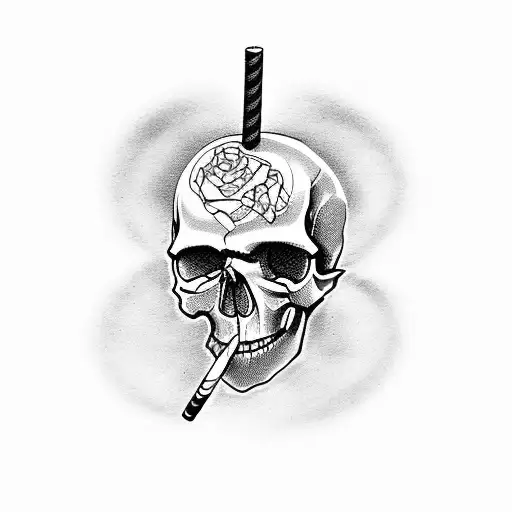 Skull With A Cigarette