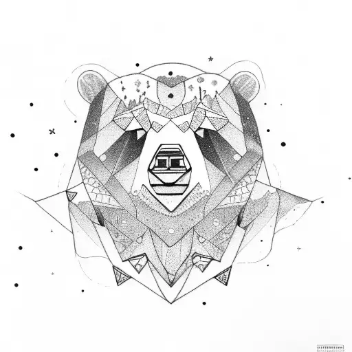 Bear Night Sky Forest